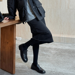 新款 CHU楚妞 沉光 天丝羊毛拼色半身裙2025秋冬季 女百搭西裙裙子