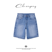 裤 纯棉做旧牛仔休闲五分裤 子JW268708 春风蓝 CHU楚妞