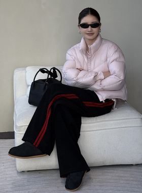 CHU楚妞[双屿]90鹅绒泡芙短款羽绒服2025冬季新款女保暖外套大衣