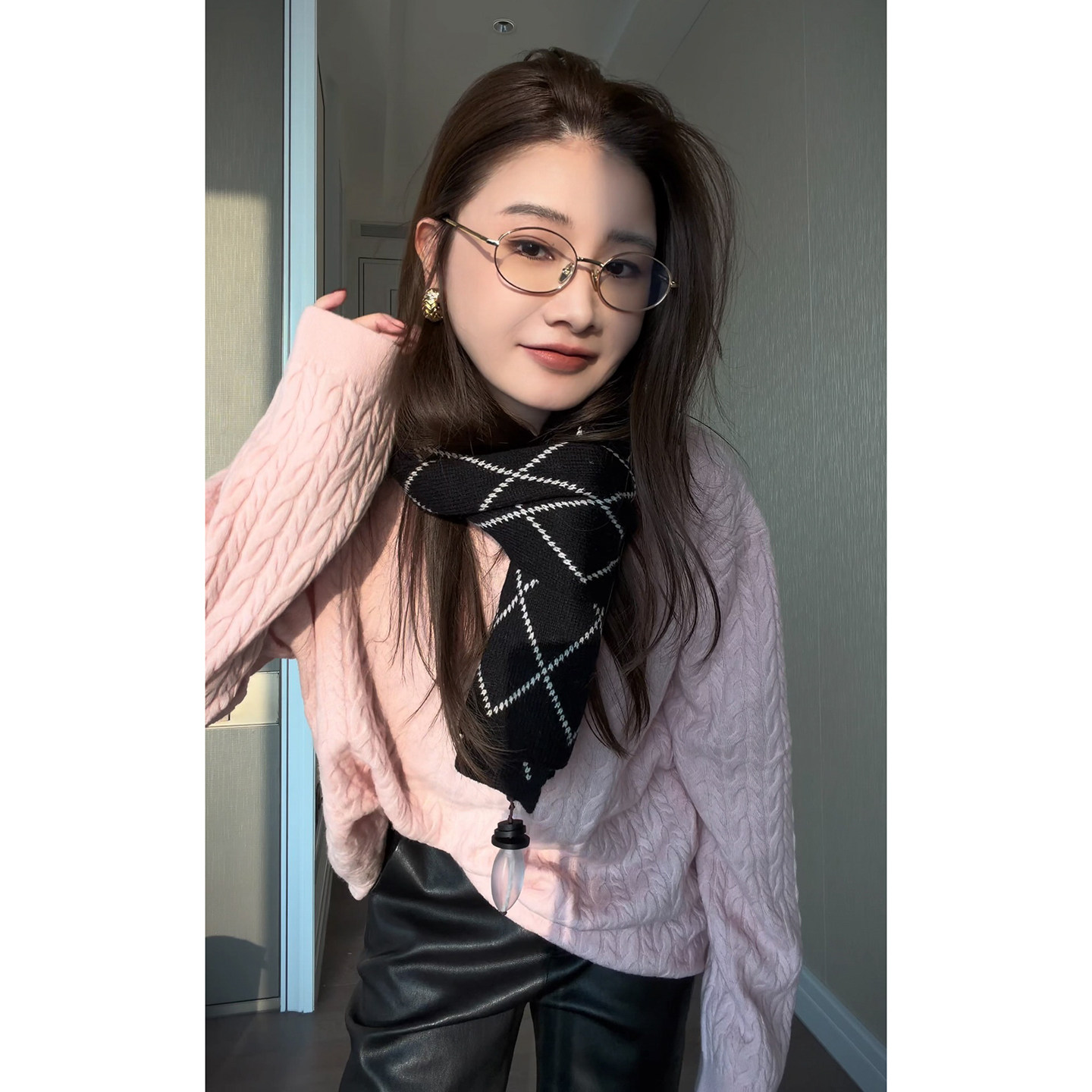 CHU楚妞[贝壳粉]绵羊毛26支麻花针织衫2025秋冬季新款女宽松毛衣,女装/女士精品,毛衣,淘宝优惠券,粉丝福利购,淘宝优惠卷