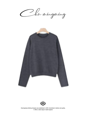 CHU楚妞[四平]精纺羊毛空气层圆领卫衣AAMU252788