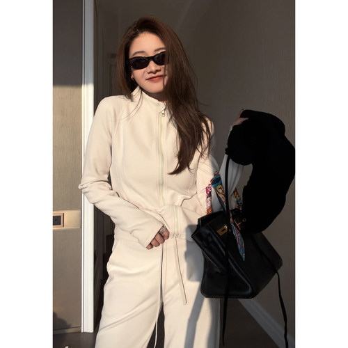 羊绒蛋白开衫卫衣长裤套装两件套