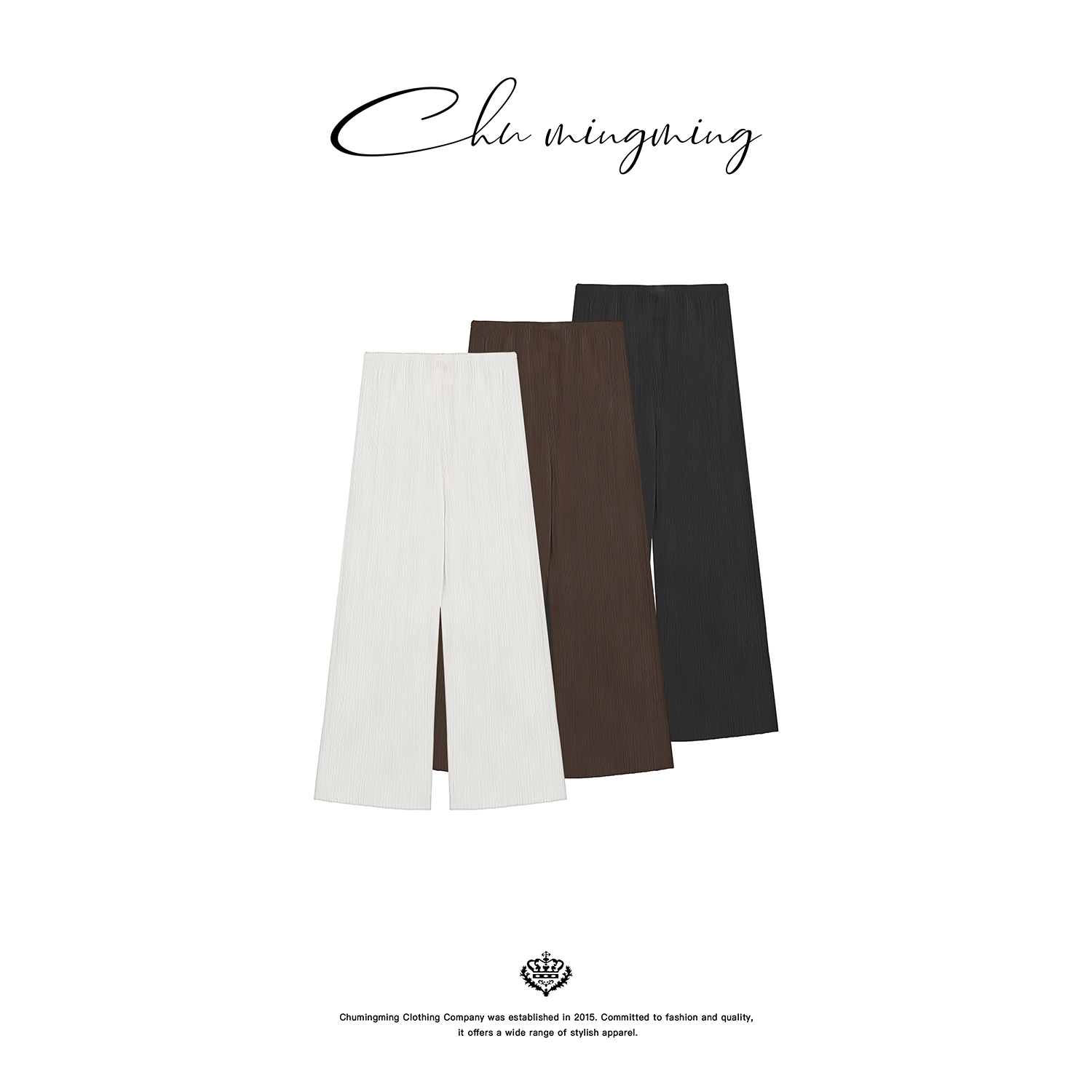 【CHU/2025FW NEW】《风琴裤》褶皱阔腿休闲长裤SS2522