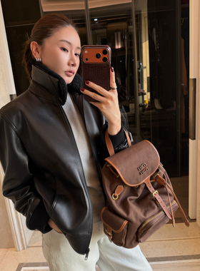 CHU楚妞[寒领]进口绵羊皮毛一体皮衣2025冬季新款女美式夹克外套