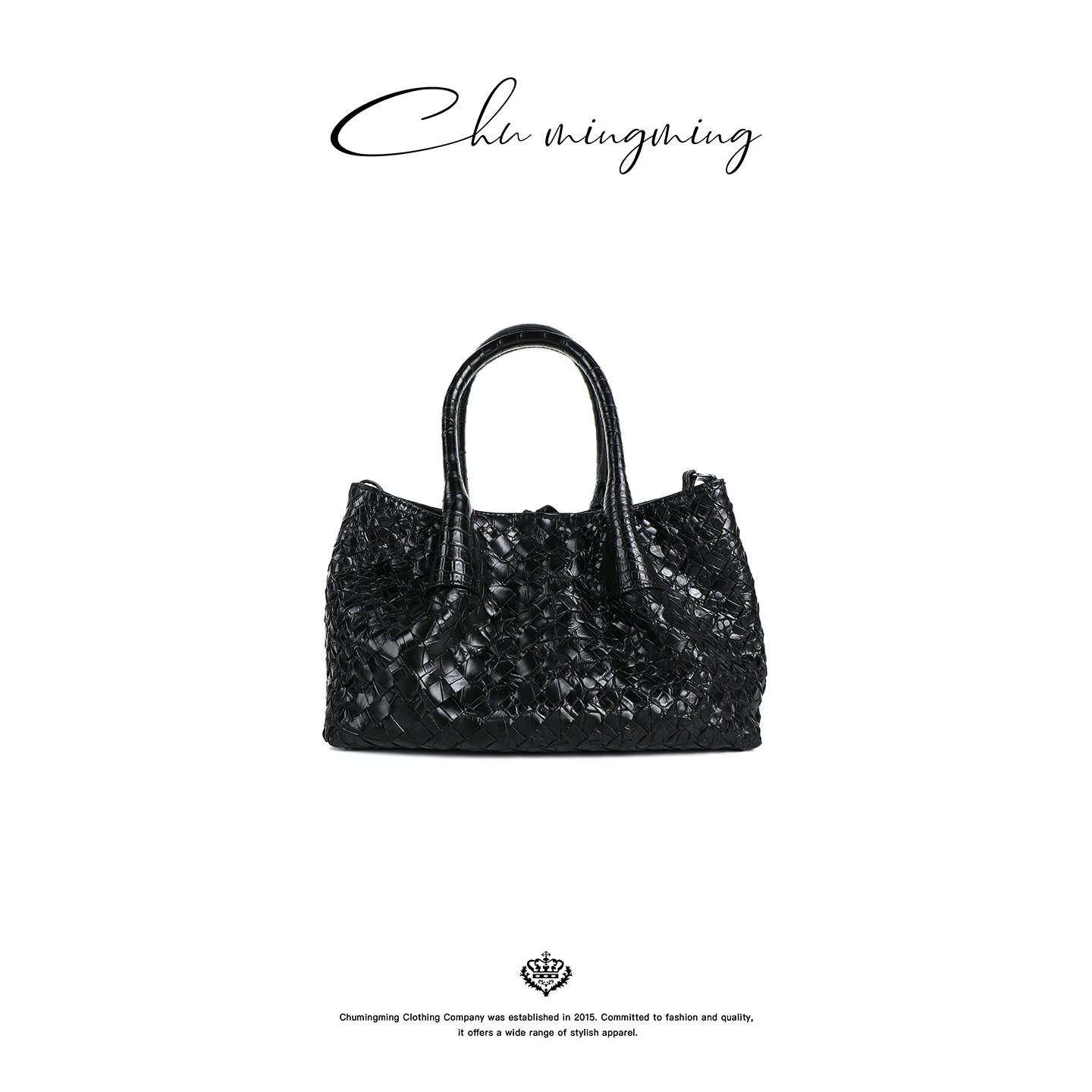 CHU楚妞鳄鱼皮编织休闲包托特包SP25183