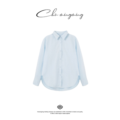 TR同源弹力棉宽松极简衬衬衣上衣