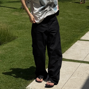 CHU楚妞[三代伐木]休闲裤2026春夏季新款女百搭弯刀阔腿工装裤
