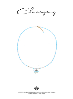 CHU楚妞合金青花葫芦串珠项链2026夏季新款女式复古国风高级颈链