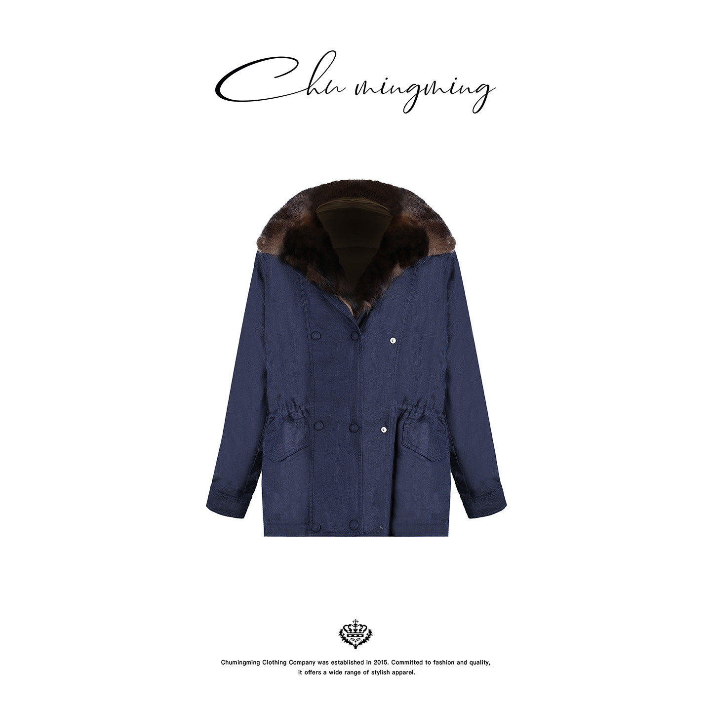 紫貂水貂毛貂皮90白鹅绒服外套