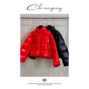 CHU楚妞[亮面]B家90白鹅绒短款羽绒服外套AAMU25XY189