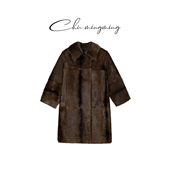 新款 进口羊毛皮毛一体皮草2025冬季 女外套大衣 布郎尼 CHU楚妞