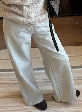 CHU楚妞[雾洗]水洗牛仔休闲长裤阔腿裤子JM259709