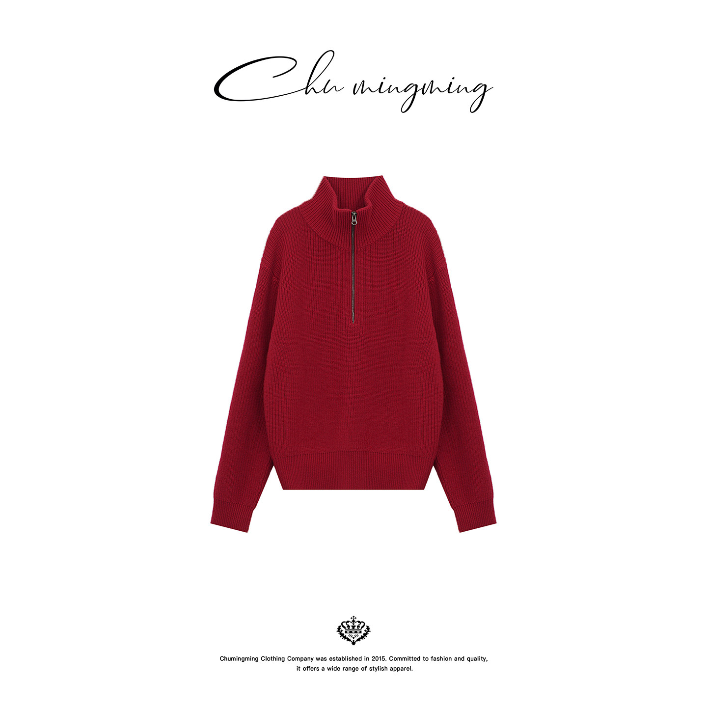 CHU楚妞[暖拉]半拉链精纺羊毛毛衣AAMU256002,女装/女士精品,毛衣,淘宝优惠券,粉丝福利购,淘宝优惠卷