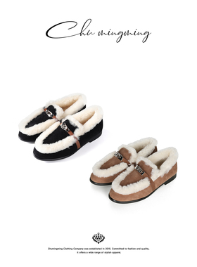 [CHU/2025SSNEW]原创设计  银扣毛毛鞋XZ155