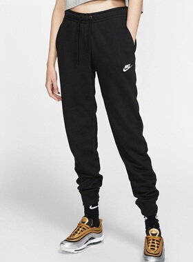 耐克秋季 女子运动休闲针织收口健身跑步长裤BV4096-010