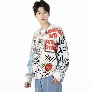 阿迪达斯NEO男装24春季新款运动休闲套头衫卫衣HD7294 HD7293