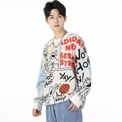 24春季新款套头衫男装阿迪达斯