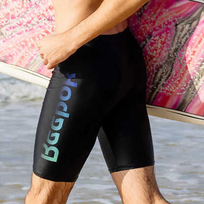 泡温泉大码平角五分游泳裤锐步