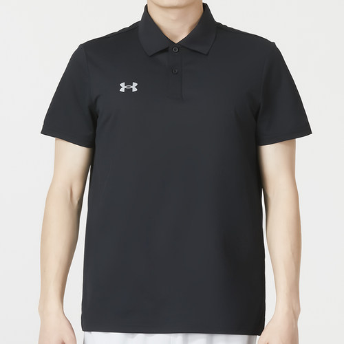 UA/安德玛男子运动服黑色翻领T恤