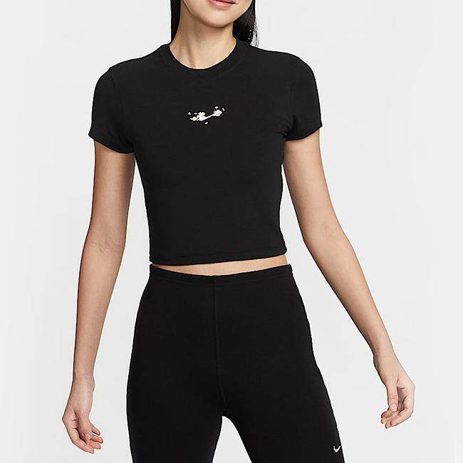 NIKE/耐克女子刺绣短款修身圆领透气休闲运动短袖T恤IF2007-010,运动服/休闲服装,运动T恤,淘宝优惠券,粉丝福利购,淘宝优惠卷