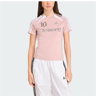 adidas阿迪女装 时尚舒适足球运动休闲修身短袖T恤KE9811