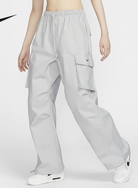耐克/NIKE女子运动宽松休闲多口袋阔腿工装直筒长裤FV7521-077