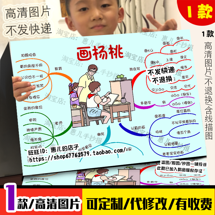 画杨桃思维导图手抄报二年级语文下册第13课知识点总结电子小报,商务/设计服务,卡通/动漫/插画设计,淘宝优惠券,粉丝福利购,淘宝优惠卷