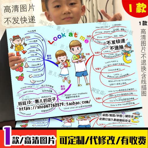 Look at me英语思维导图手抄报人三年级上看我英文电子版小报