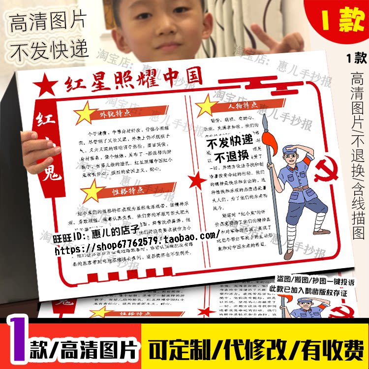 红星照耀中国人物介绍手抄报初中必读书目人物名片档案卡小报模版