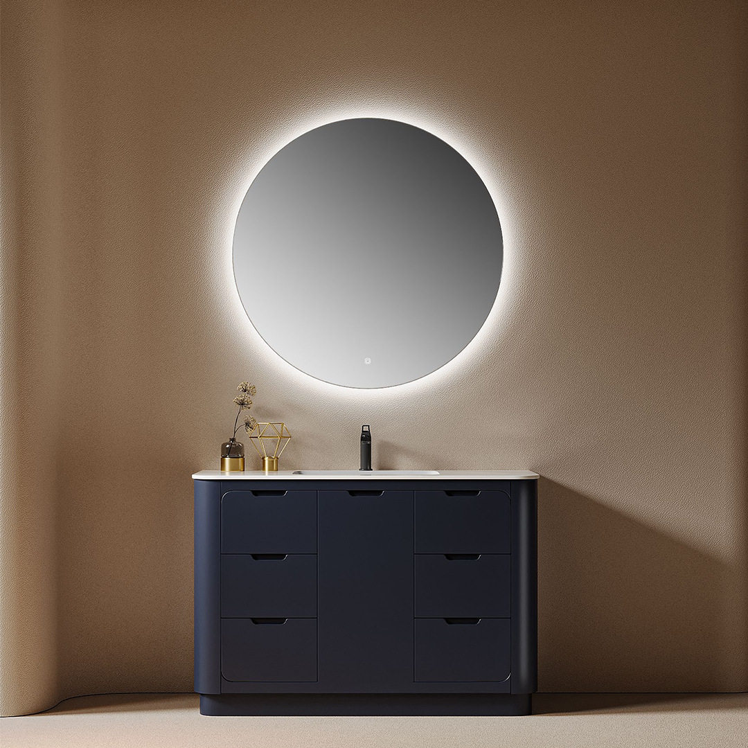 出口美式浴室柜组合落地岩板洗漱台欧式实木洗手洗脸盆柜2026新款