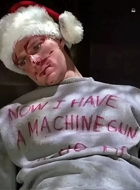 秋冬款虎胆龙威Die Hard同款Now I Have A灰色字母印花圆领卫衣男