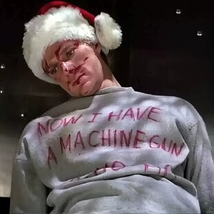 秋冬款虎胆龙威Die Hard同款Now I Have A灰色字母印花圆领卫衣男