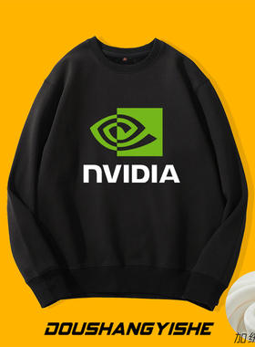 英伟达NVIDIA RTX圆领卫衣 intel英特尔极客工装长袖衣服加绒外套