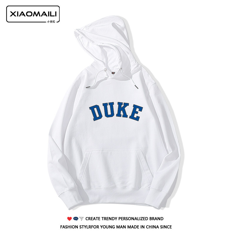 杜克大学duke球衣男宽松加绒连帽