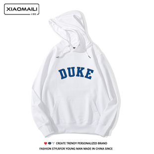 杜克大学duke球衣男宽松加绒连帽外套NCAA美式篮球运动训练衣服潮