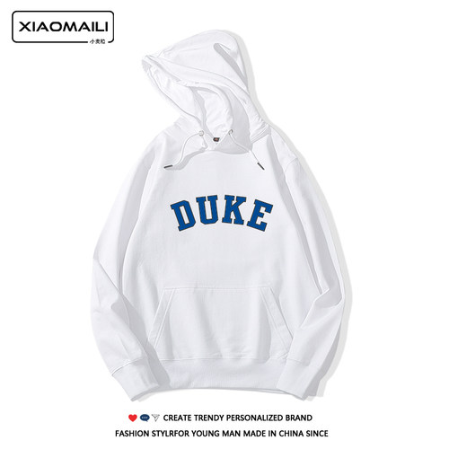 杜克大学duke球衣男宽松加绒连帽