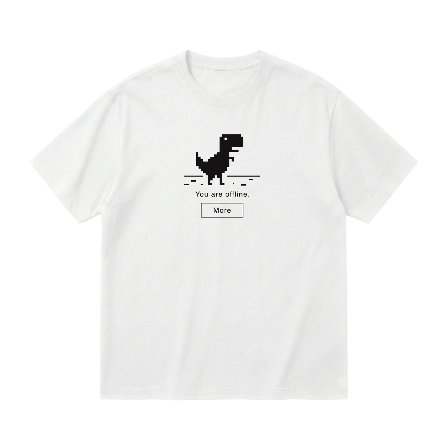 谷歌断网小恐龙创意纯棉短袖T恤程序员搞怪趣味男女夏季宽松半袖