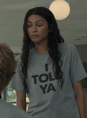 赞达亚 I Told Ya字母T恤夏男女宽松纯棉短袖 挑战者赞姐同款上衣