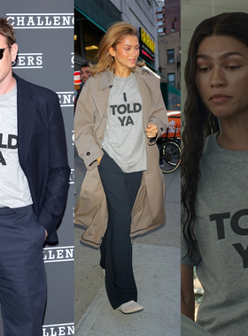 挑战者赞姐赞达亚同款I Told Ya字母圆领卫衣潮男女秋冬百搭上衣