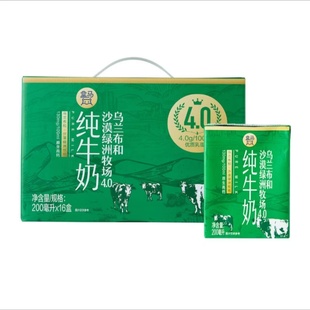 16早餐奶 200ml 盒马代购 乌兰布和沙漠绿洲牧场4.0g乳蛋白纯牛奶