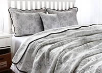 Tối giản châu Âu sang trọng trải giường ba mảnh quilting là quilted vườn mục vụ cao quý màu xám bông thanh lịch quilted - Trải giường thảm trải giường cao cấp