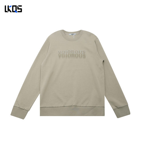 骆克骑士潮牌25秋圆领卫衣男微阔简约长袖上衣套头外穿打底