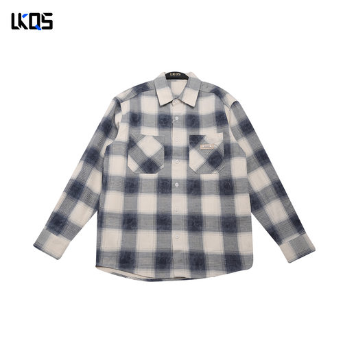 骆克骑士潮牌25秋合身版长袖衬衫男衬衣休闲基础青少年外套高级感