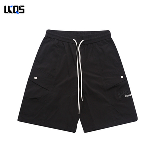 骆克骑士潮牌26夏男士休闲裤短裤微阔五分裤个性穿搭抽绳运动裤