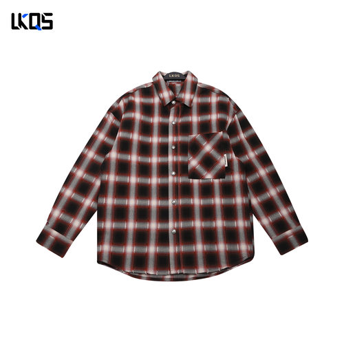 骆克骑士潮牌25秋微阔长袖衬衫男衬衣休闲基础款青少年外套高级感