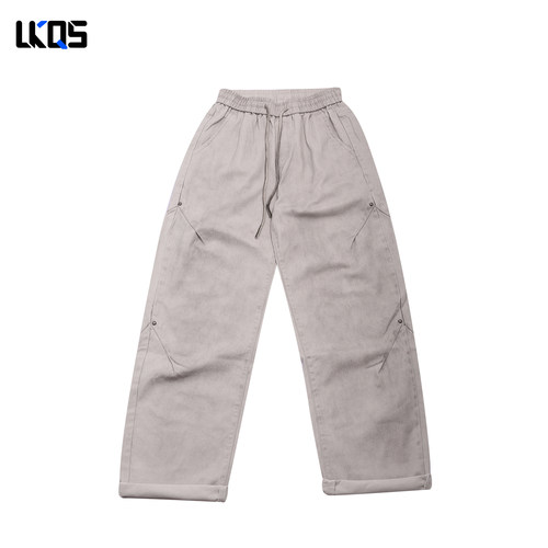 骆克骑士潮牌25秋男士休闲裤微阔个性穿搭潮流抽绳时尚休闲裤