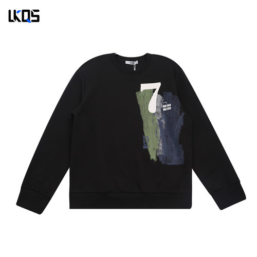 骆克骑士潮牌25秋经典圆领卫衣男微阔简约长袖上衣套头外穿打底