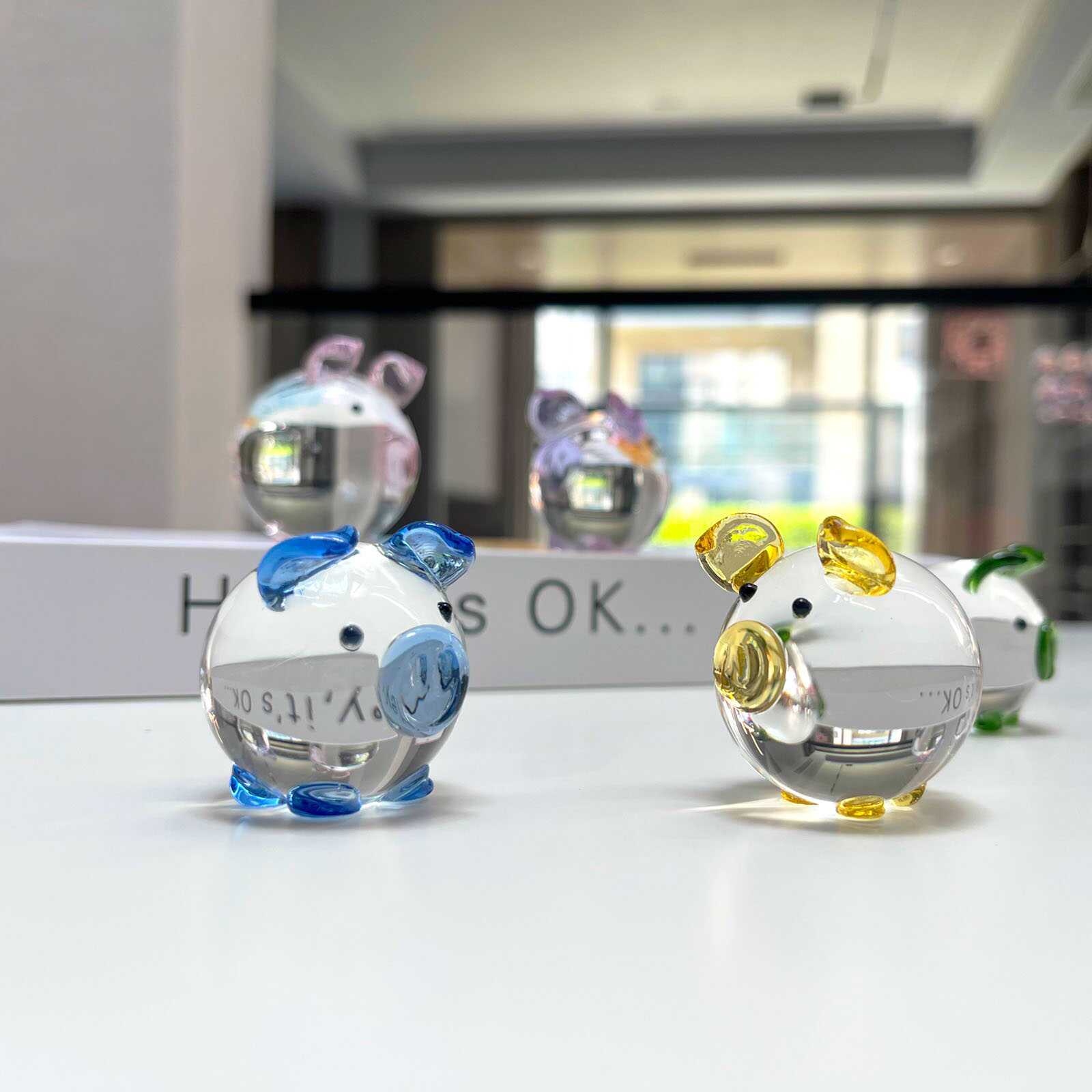 电视柜饰品水晶小猪摆件减压经典