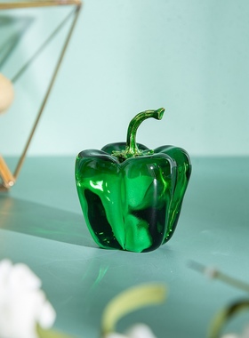 可爱淄博琉璃青椒桌面小摆件仿真水果蔬菜红红火火辣椒儿童装饰品