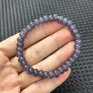 卡8mm 天然和田玉烟紫算盘珠手串青海老料保正品支持复检清货价